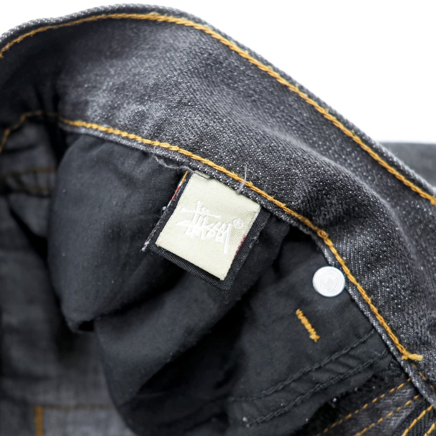 STUSSY デニムパンツ ジーンズ M ブラック ストレート ROUGH & RUGGED DENIM