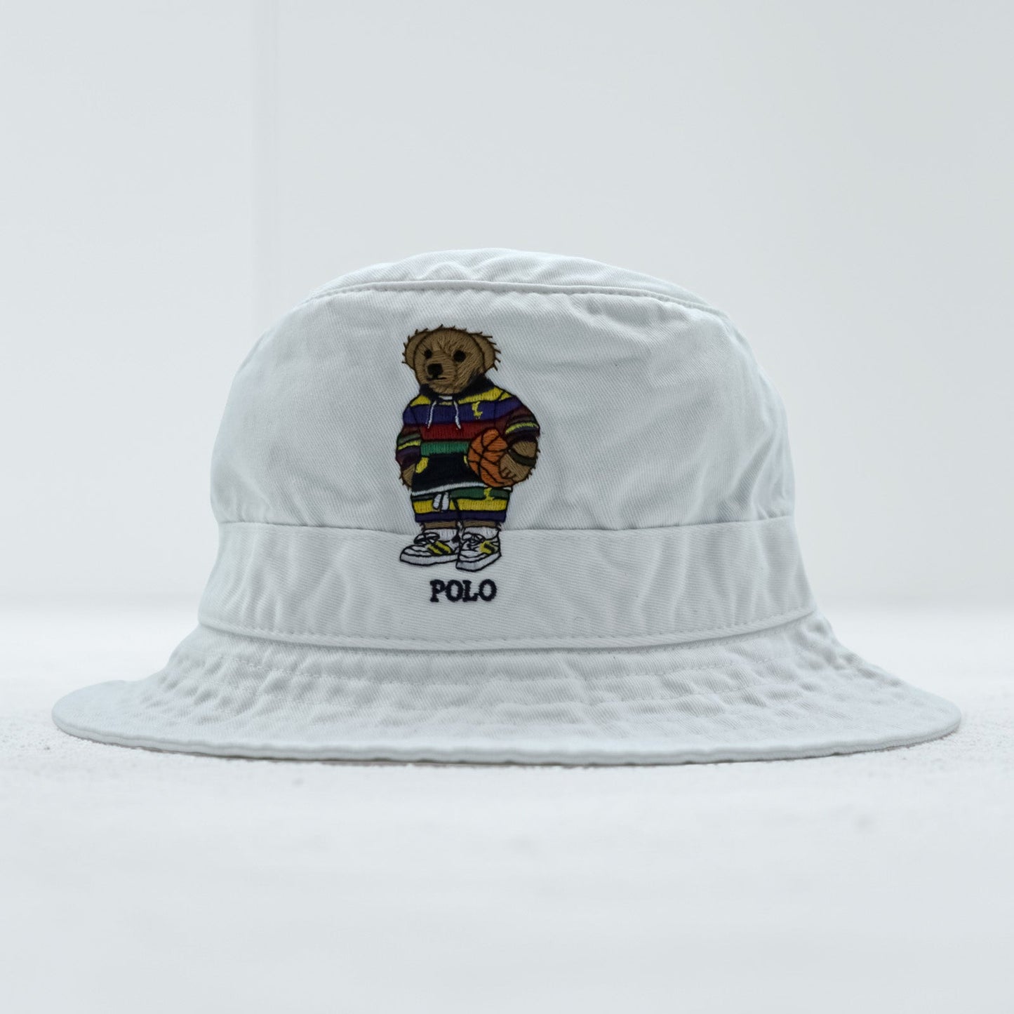 Polo Ralph Lauren ポロベア 刺繍 バケットハット L/XL ホワイト コットン
