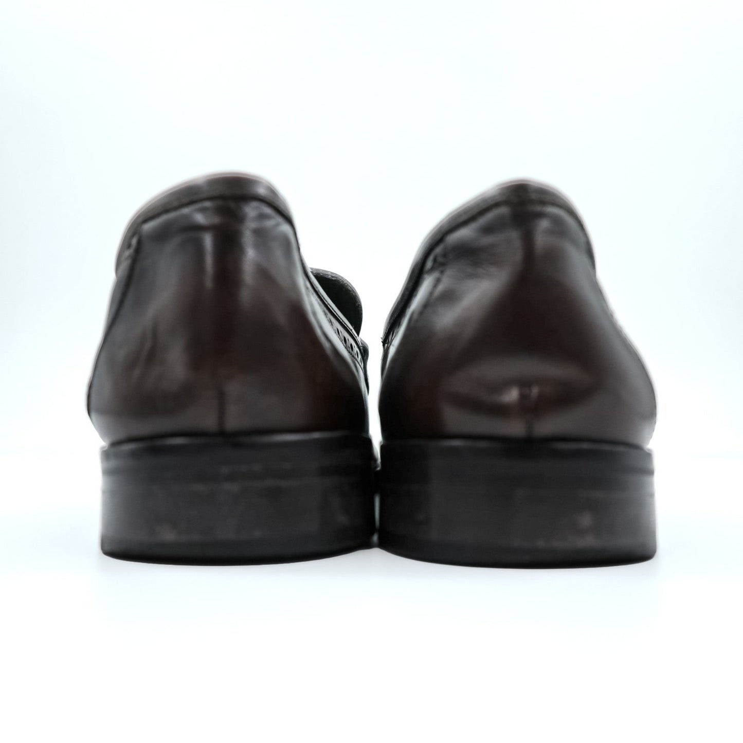 Navyboot イタリア製 フリンジ タッセル ローファー Uチップ ドレスシューズ 28cm ダークブラウン Bologna Construction