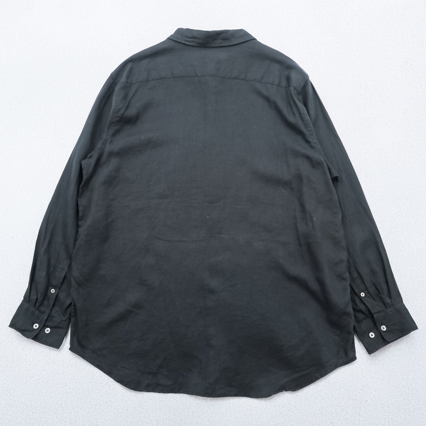 MERONA リネンシャツ 麻100% 長袖シャツ XL ブラック 胸ポケット ビッグサイズ