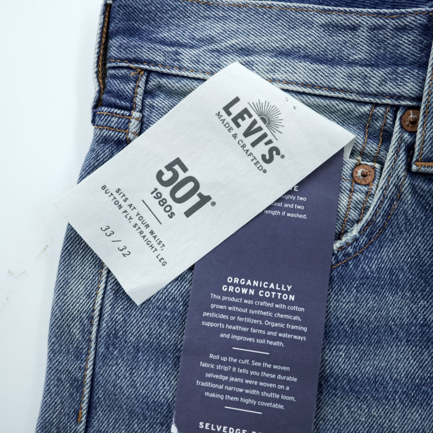 LEVI'S MADE&CRAFTED 80's 501 HAIGHT ビッグE セルヴィッチ デニムパンツ ジーンズ L パッチワーク カットオフ 未使用品 A2231-0009