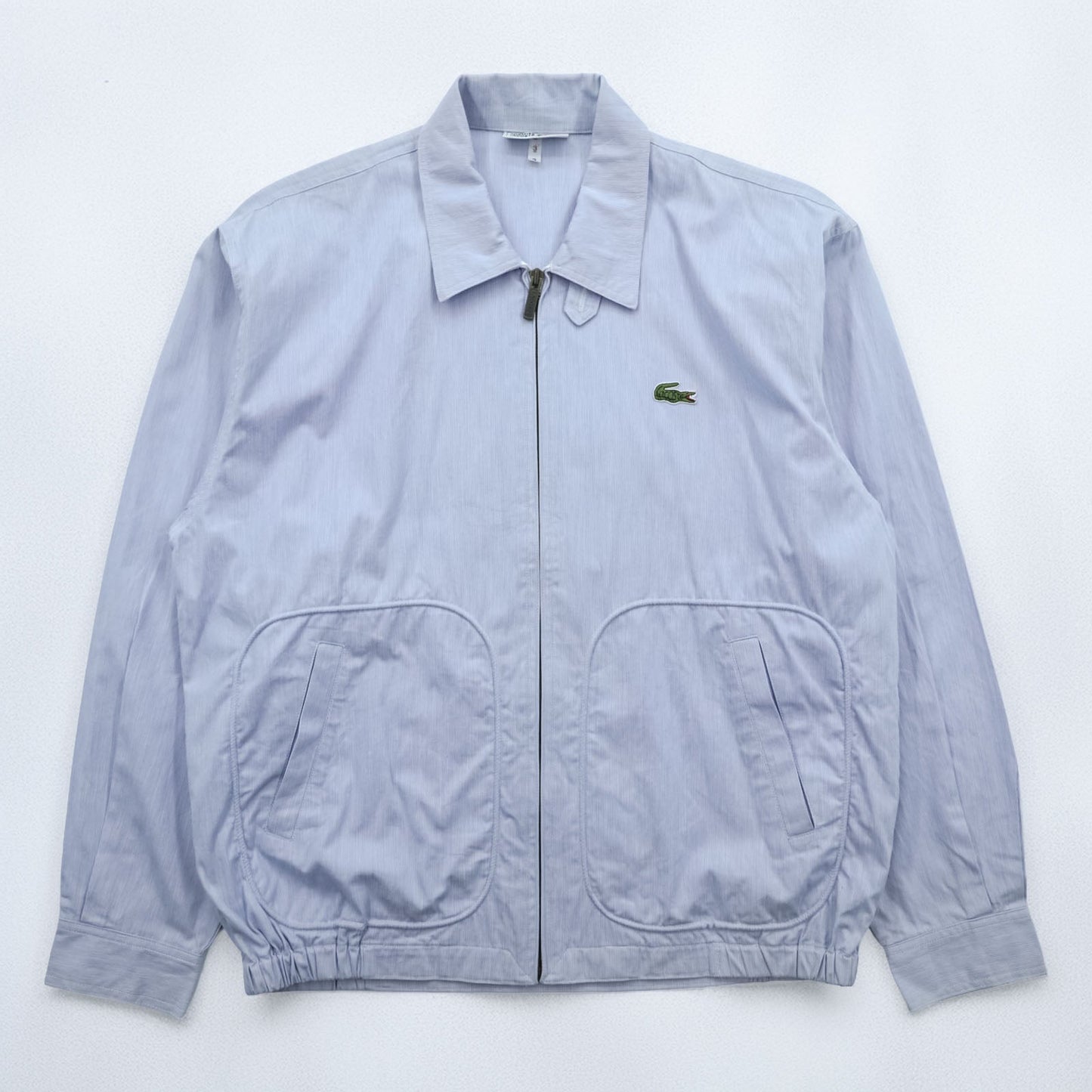 CHEMISE LACOSTE 90年代 日本製 スウィングトップ ハリントンジャケット M ブルー チンストラップ コットン