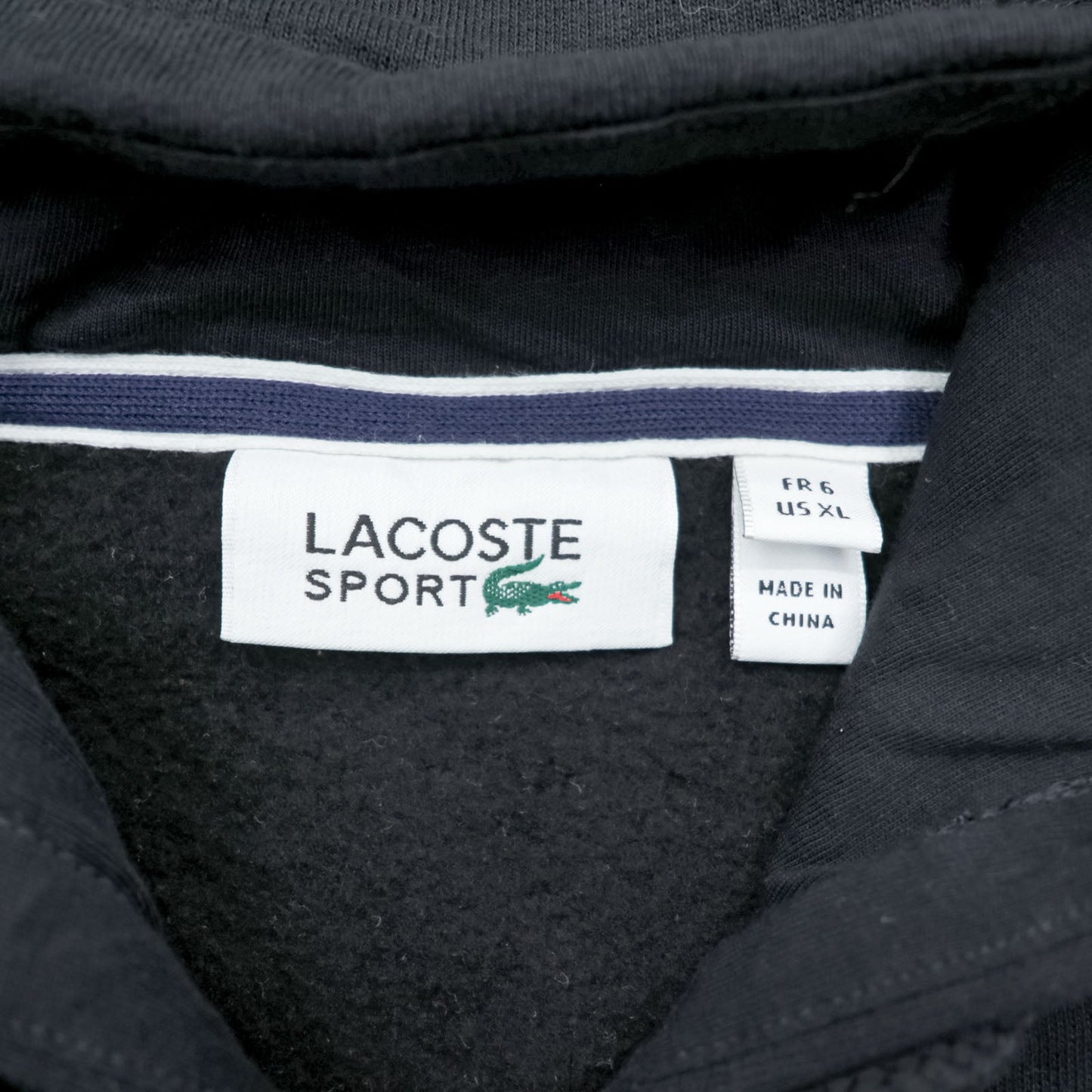 LACOSTE SPORT ジップパーカー XL ブラック ワンポイントロゴ サイドポケット