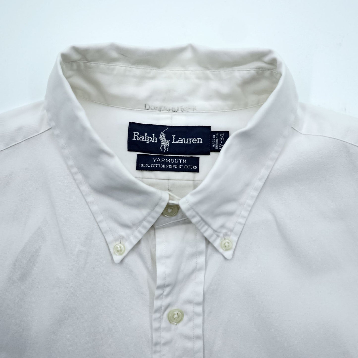 Ralph Lauren 90年代 オックスフォード ボタンダウンシャツ XL ホワイト YARMOUTH スモールポニー 刺繍 ロゴ