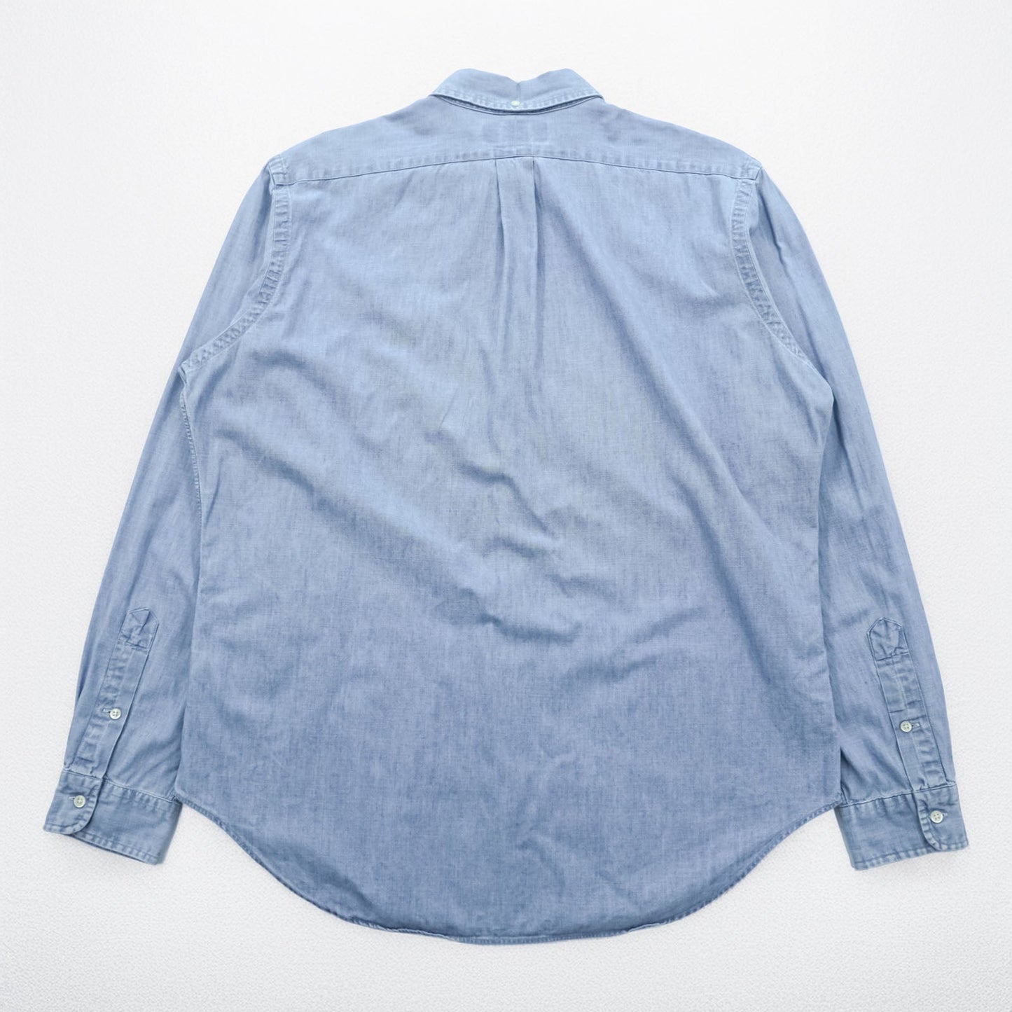 Ralph Lauren 90年代 シャンブレー ボタンダウンシャツ L ブルー CLASSIC FIT スモールポニー 刺繍 ロゴ