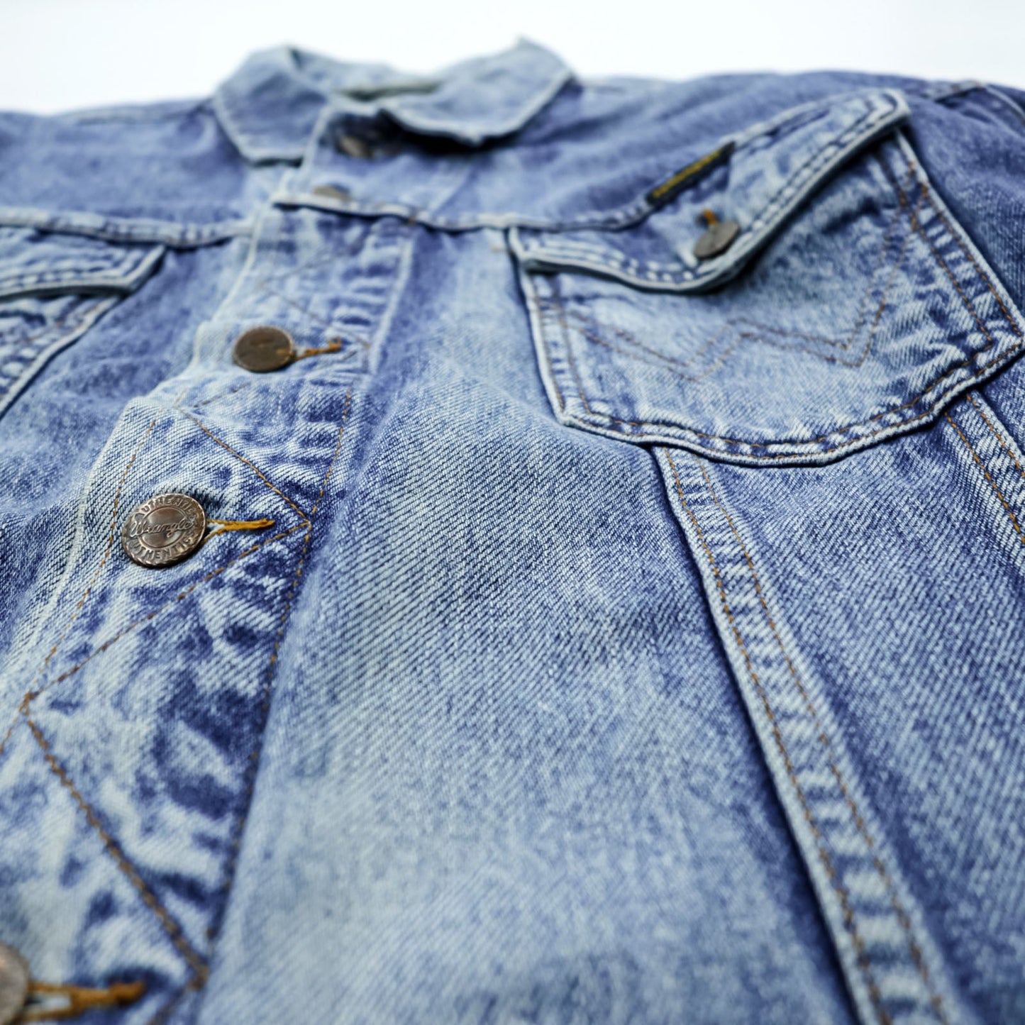 Wrangler 90年代 デニムジャケット Gジャン L ライトブルー ストーンウォッシュ インディゴ AUTHENTIC WESTERN 121172