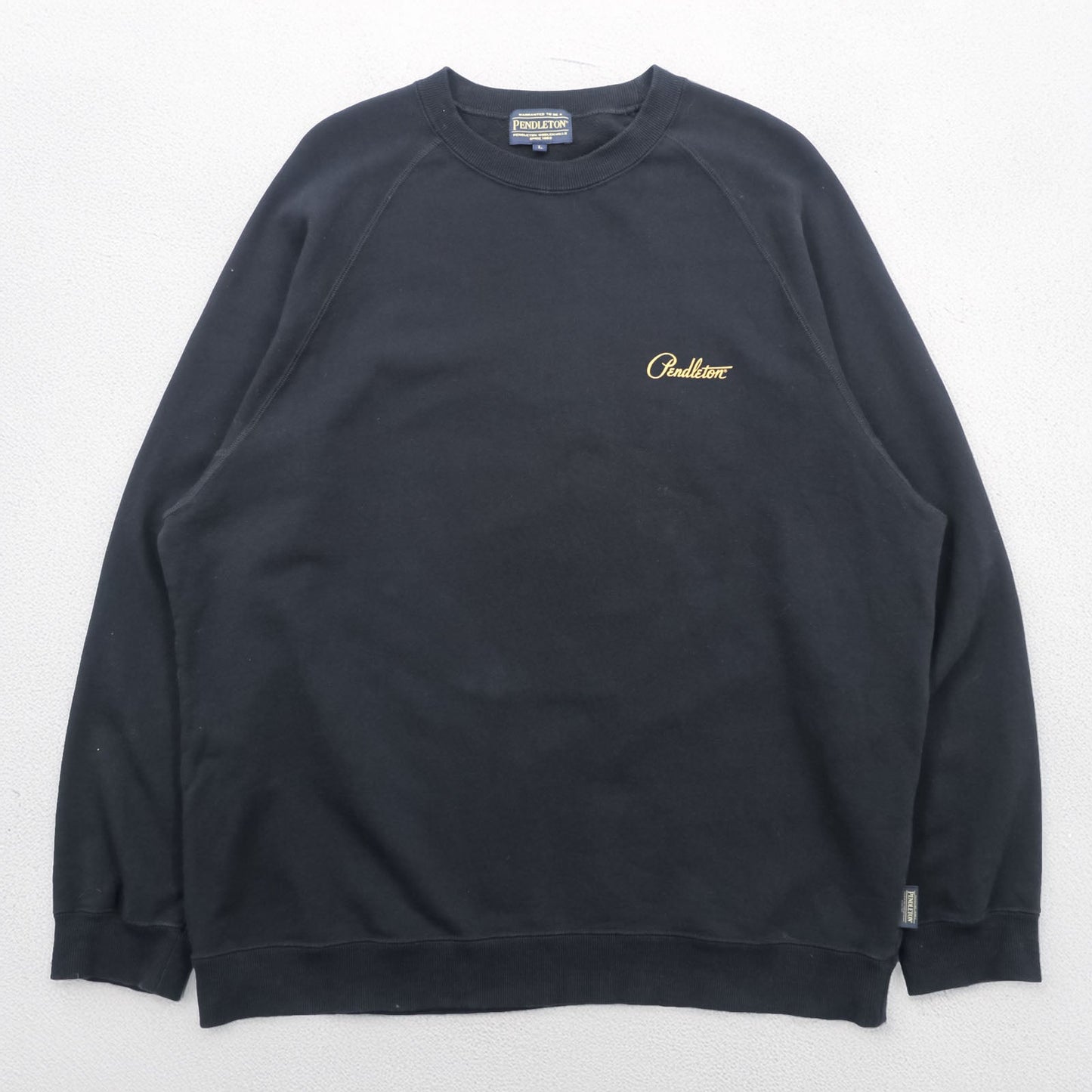 PENDLETON バックプリント スウェット トレーナー L ブラック ネイティブ柄 チマヨ コットン 3475-3006