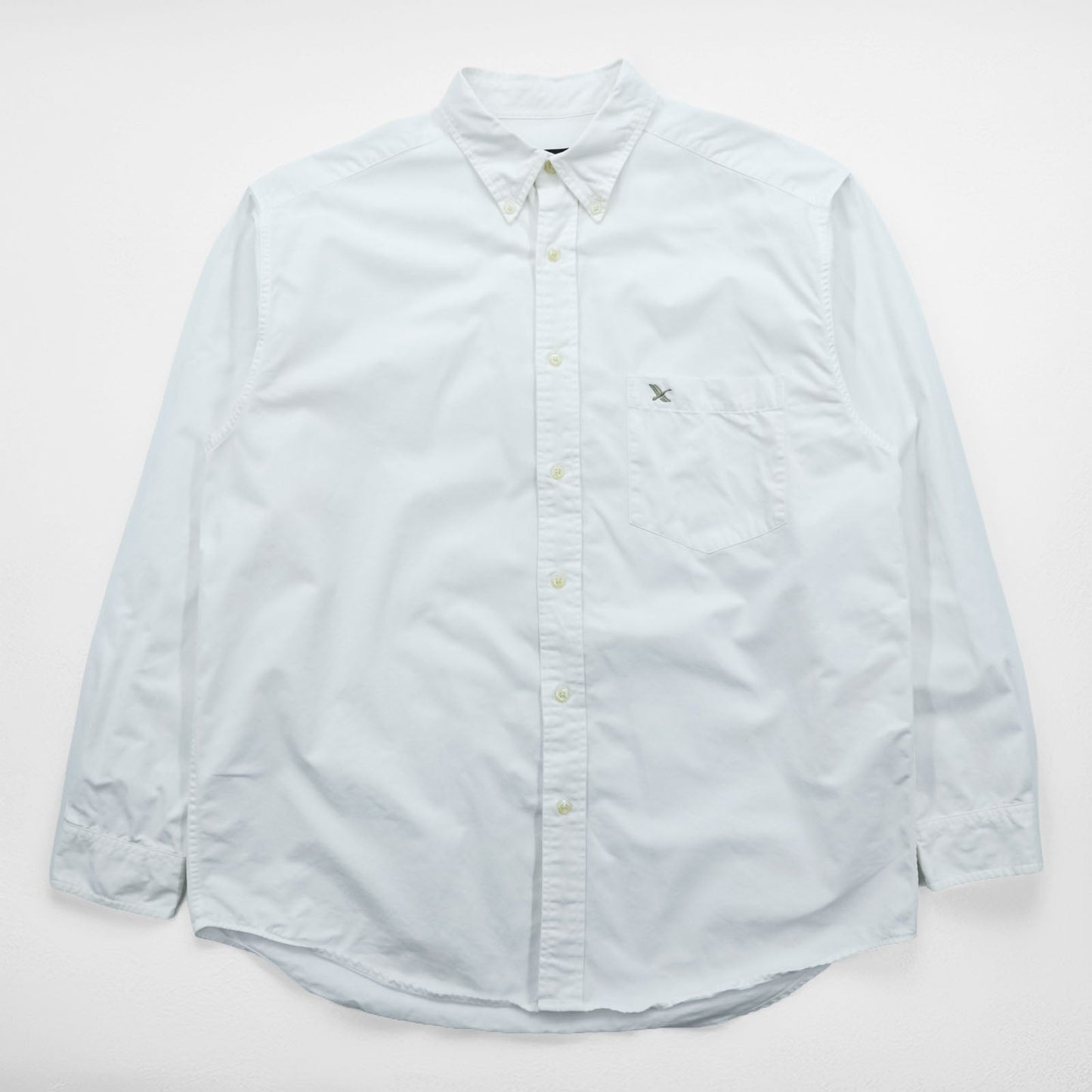 Eddie Bauer オックスフォード ボタンダウンシャツ XL ホワイト 胸ポケット コットン