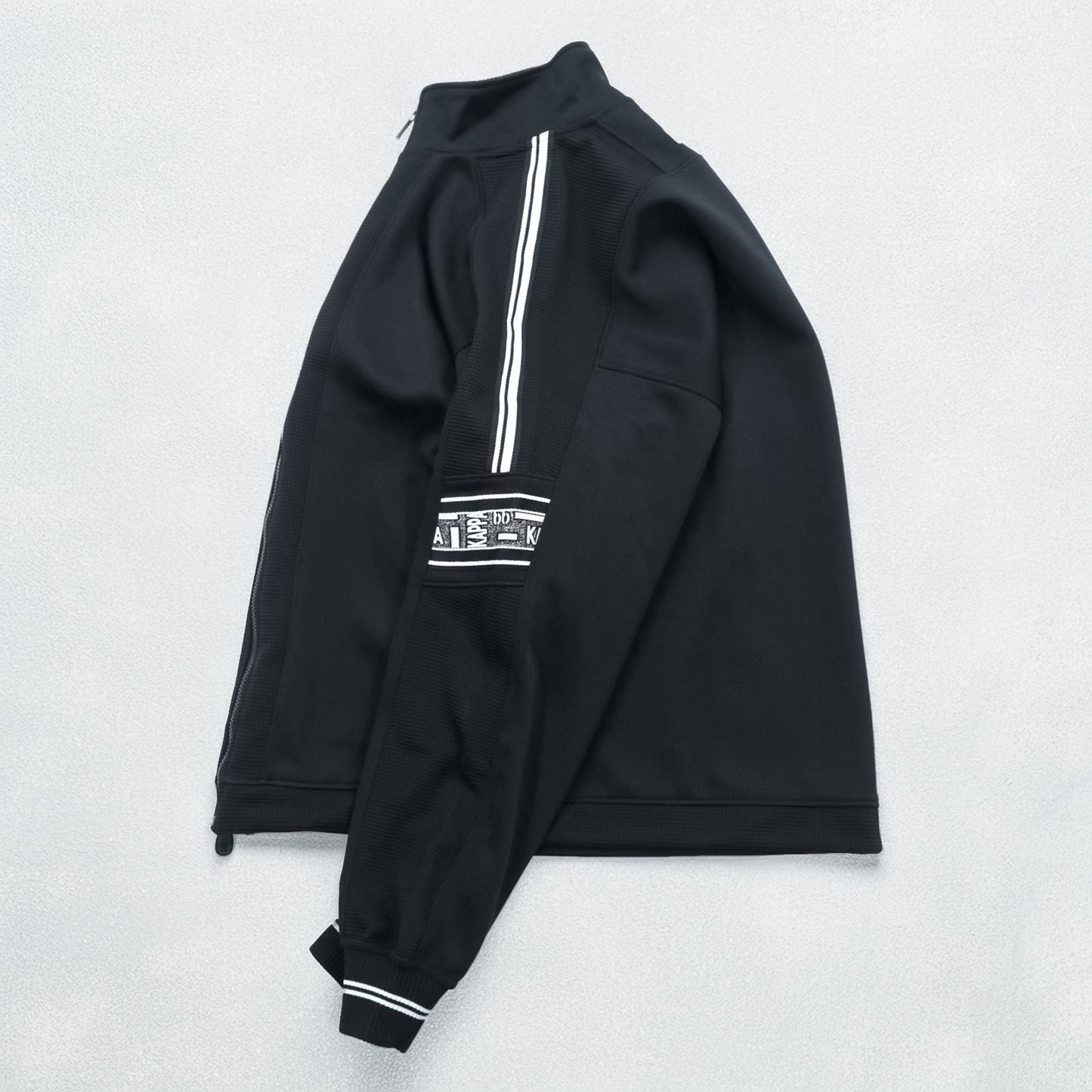 Kappa 90年代 日本製 トラッカージャケット ジャージ セットアップ M ブラック ドローコード ジョガー 裾ジップ スリット