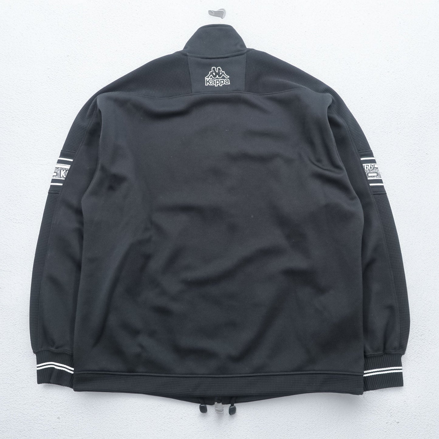 Kappa 90年代 日本製 トラッカージャケット ジャージ セットアップ M ブラック ドローコード ジョガー 裾ジップ スリット