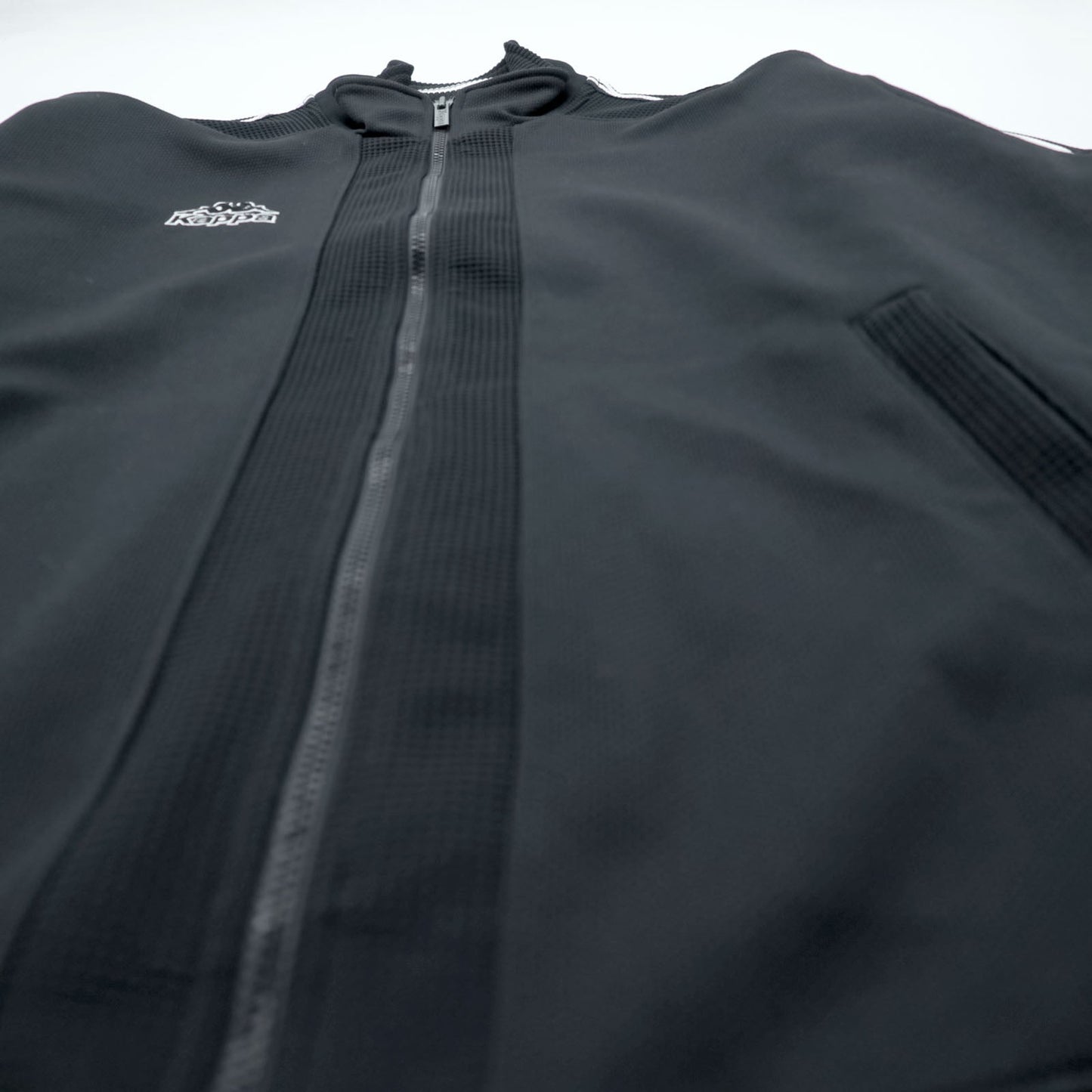 Kappa 90年代 日本製 トラッカージャケット ジャージ セットアップ M ブラック ドローコード ジョガー 裾ジップ スリット