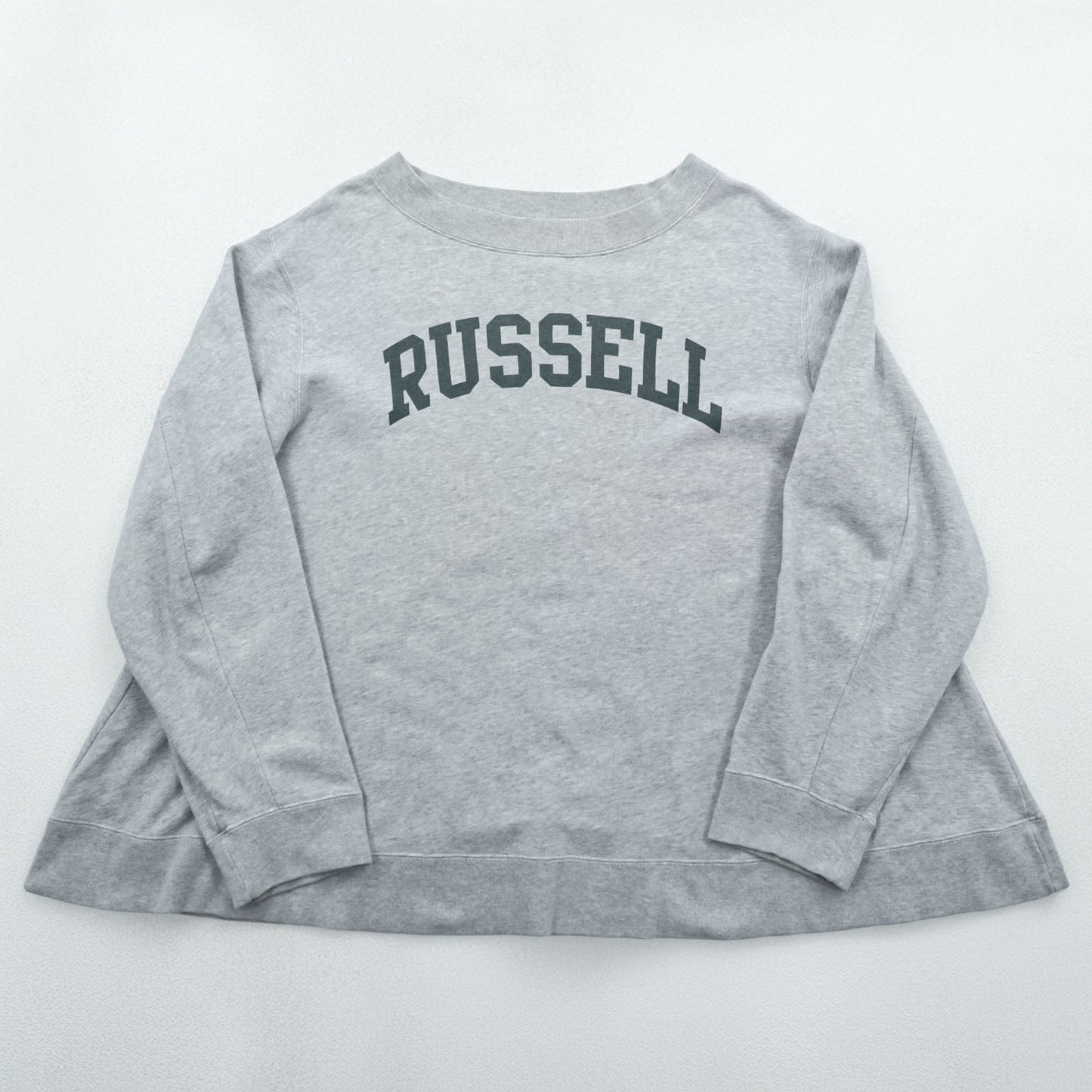 RUSSELL ATHLETIC × K3 & Co. アーチロゴ スウェット トレーナー FREE ワイド グレー ドロップショルダー 1668-599-1588