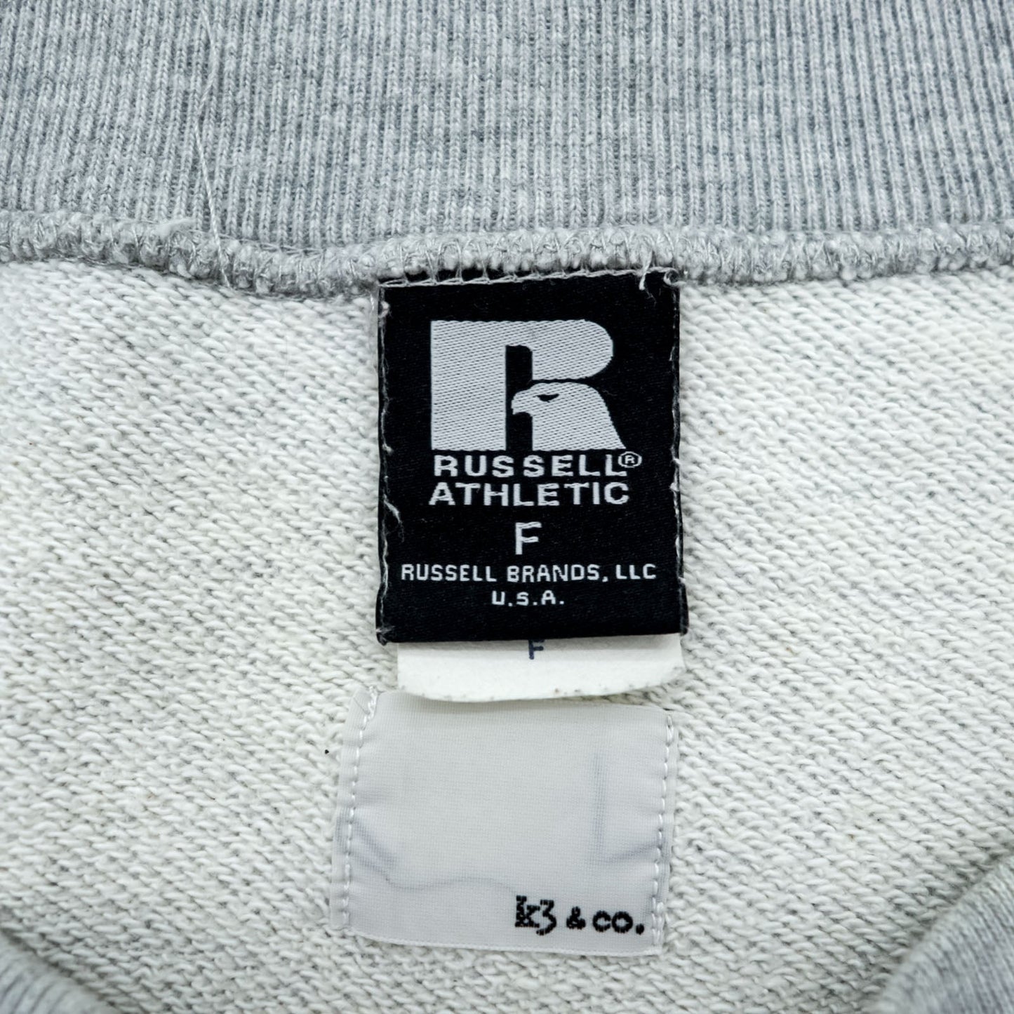 RUSSELL ATHLETIC × K3 & Co. アーチロゴ スウェット トレーナー FREE ワイド グレー ドロップショルダー 1668-599-1588