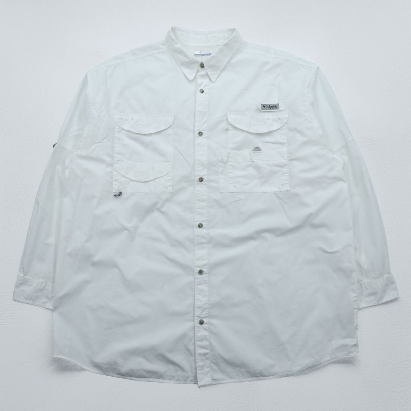 Columbia PFG フィッシングシャツ XXL ホワイト 胸ポケット コットン ビッグサイズ FM7120