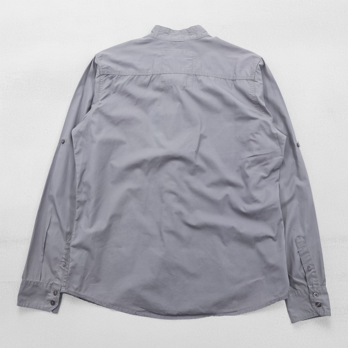 MATE L'EAU VESTES SHIRT チャイナシャツ L グレー コットン ユーロワーク 聖林公司 チュニジア製