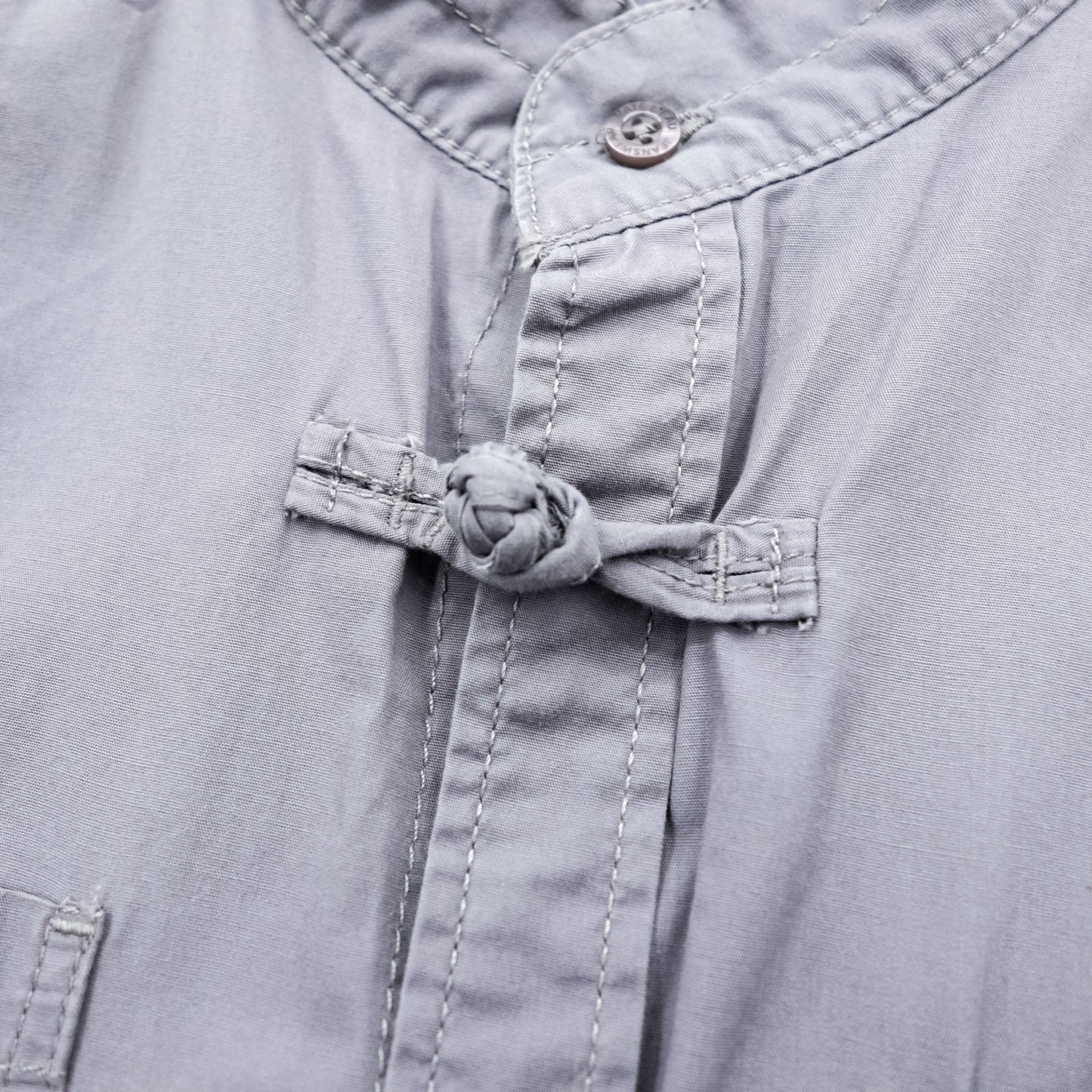 MATE L'EAU VESTES SHIRT チャイナシャツ L グレー コットン ユーロワーク 聖林公司 チュニジア製