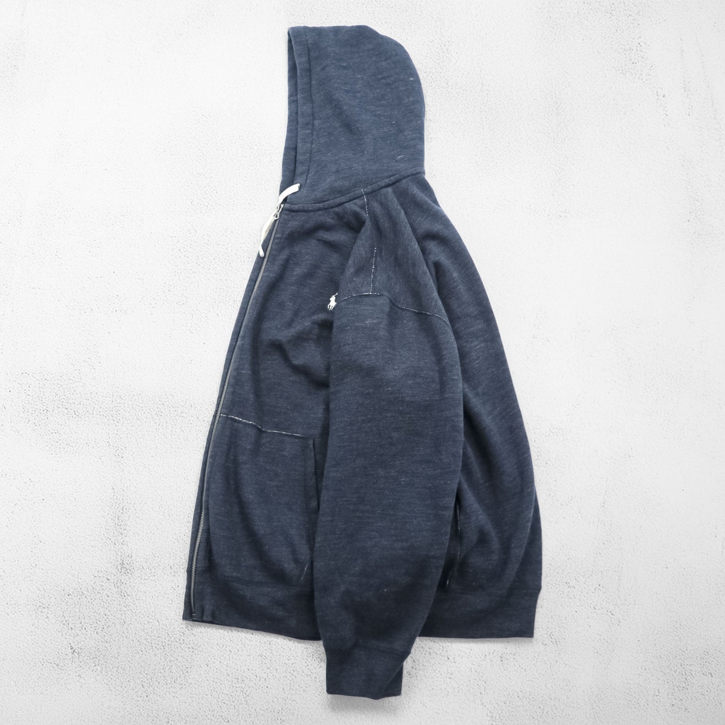 Polo Ralph Lauren リバースウィーブ ジップパーカー 3XL グレー スモールポニー 刺繍 ロゴ ビッグサイズ フロントポケット