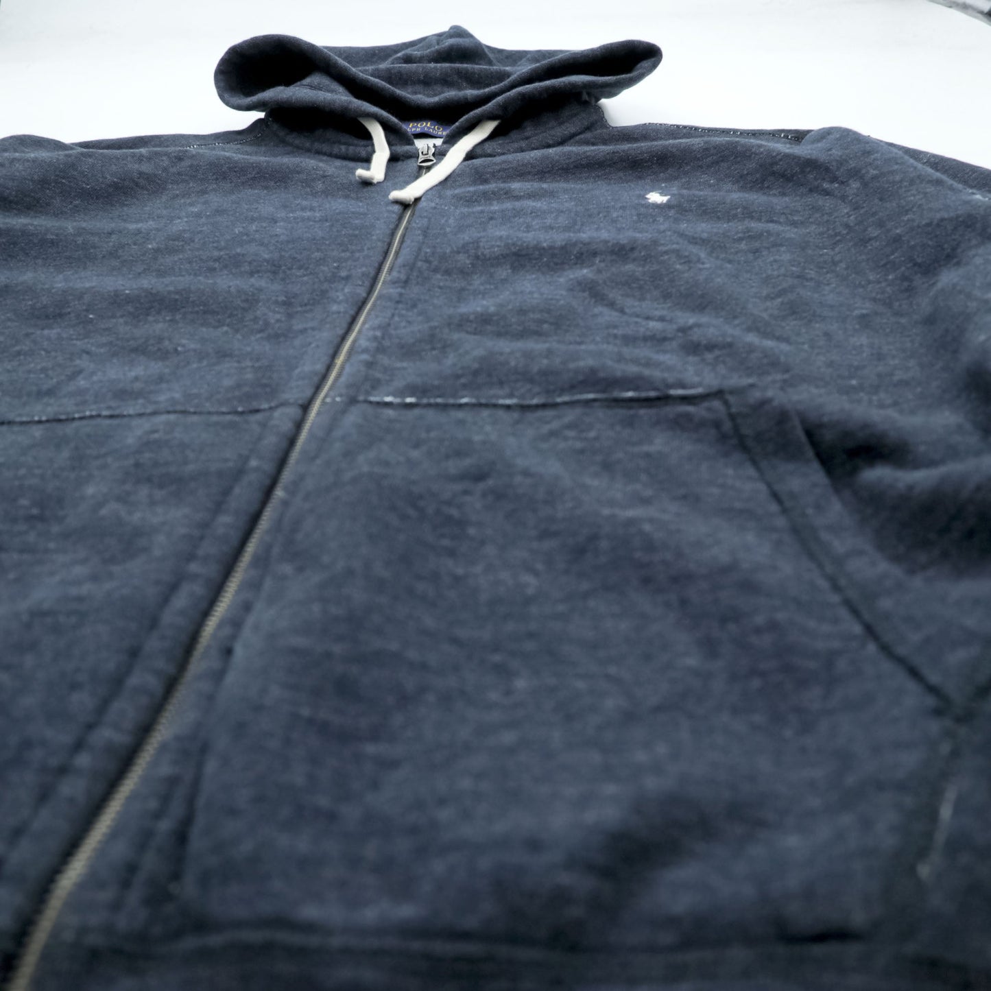 Polo Ralph Lauren リバースウィーブ ジップパーカー 3XL グレー スモールポニー 刺繍 ロゴ ビッグサイズ フロントポケット