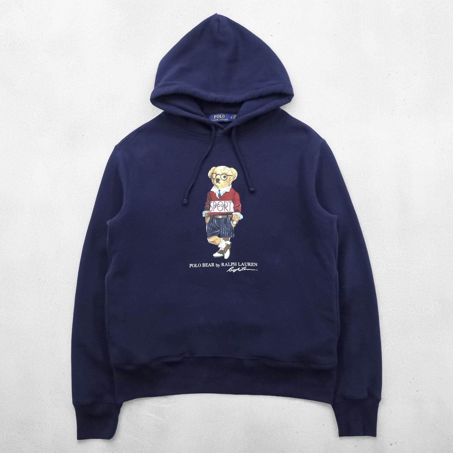 Polo Ralph Lauren ポロベア プルオーバー パーカー M ネイビー サイドポケット コットン