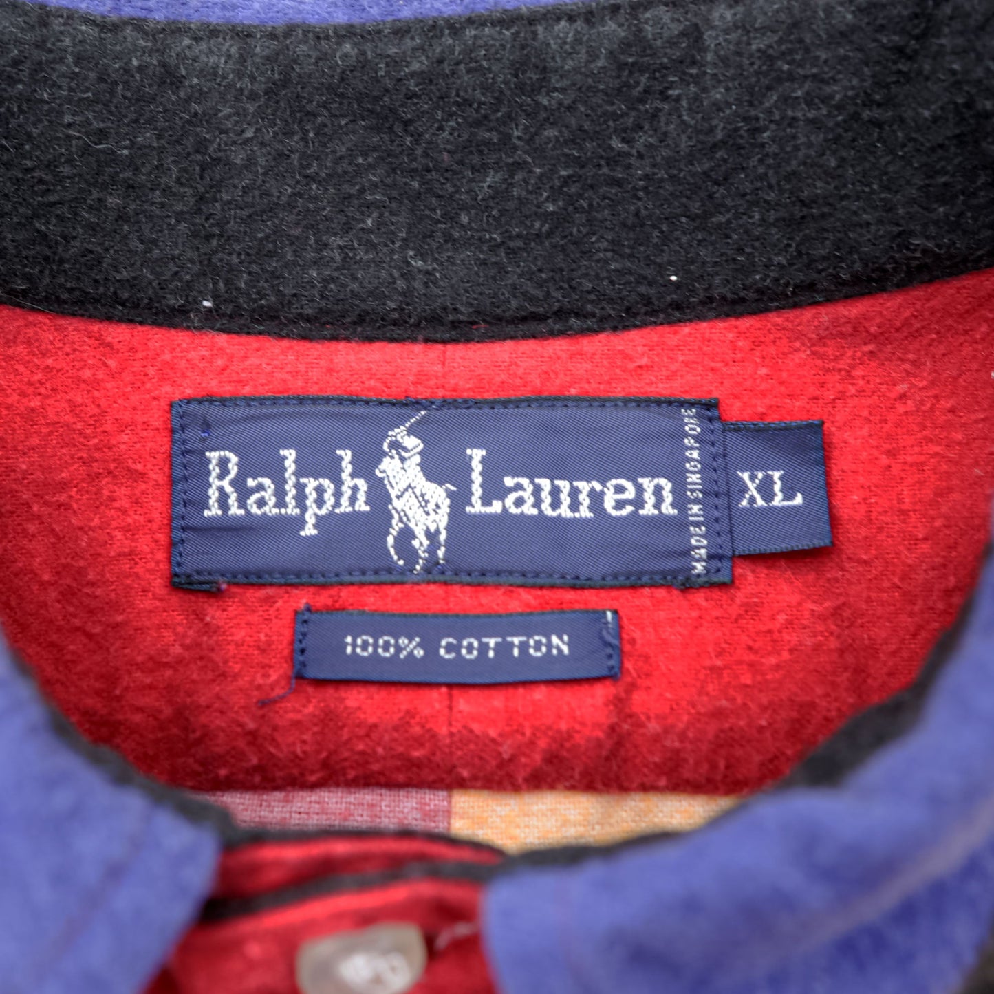 Ralph Lauren 90年代 マルチストライプ ボタンダウンシャツ XL マルチカラー クレイジーパターン スモールポニー刺繍