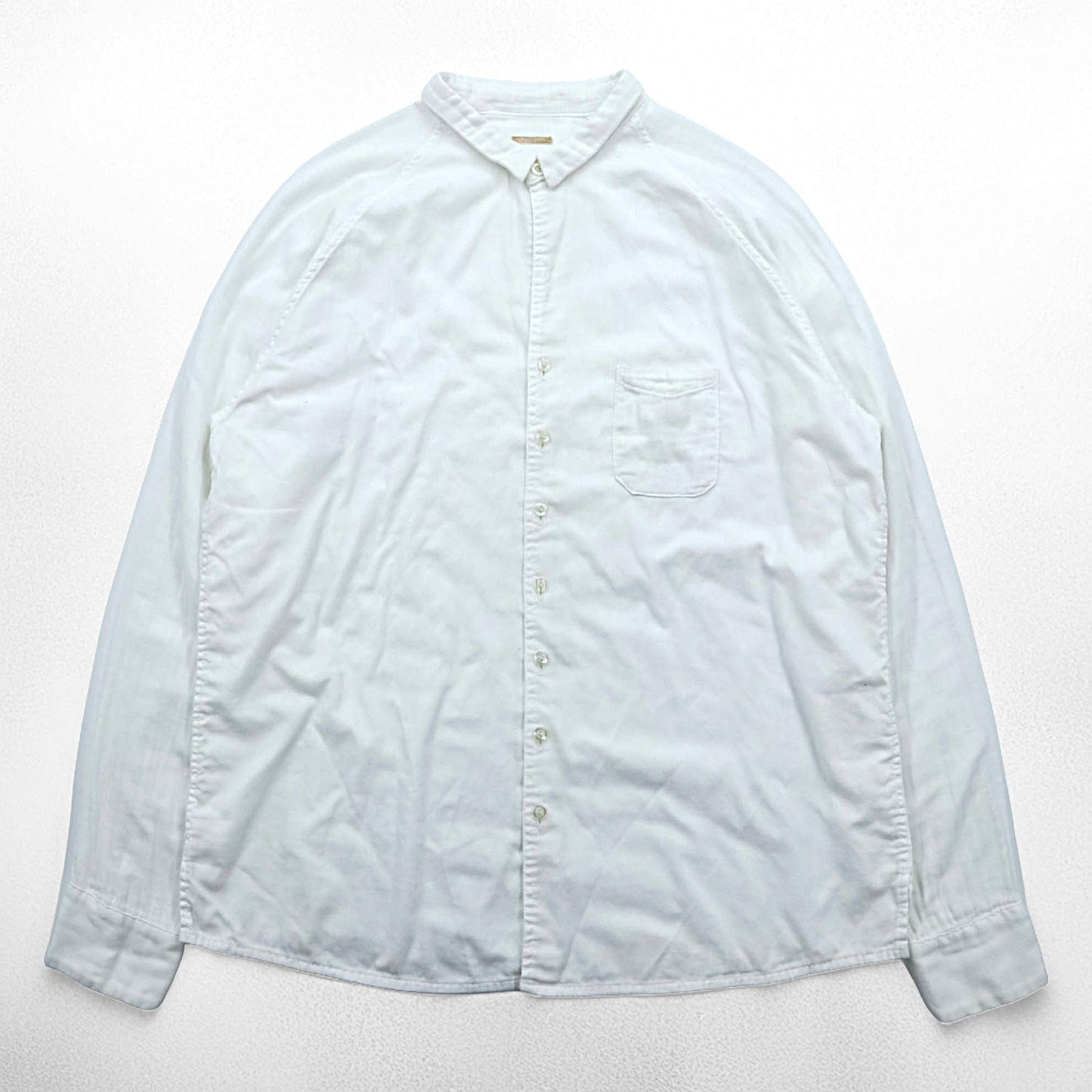 KAPITAL 日本製 ガーゼシャツ 長袖ラグランスリーブシャツ XL ホワイト コットン 胸ポケット