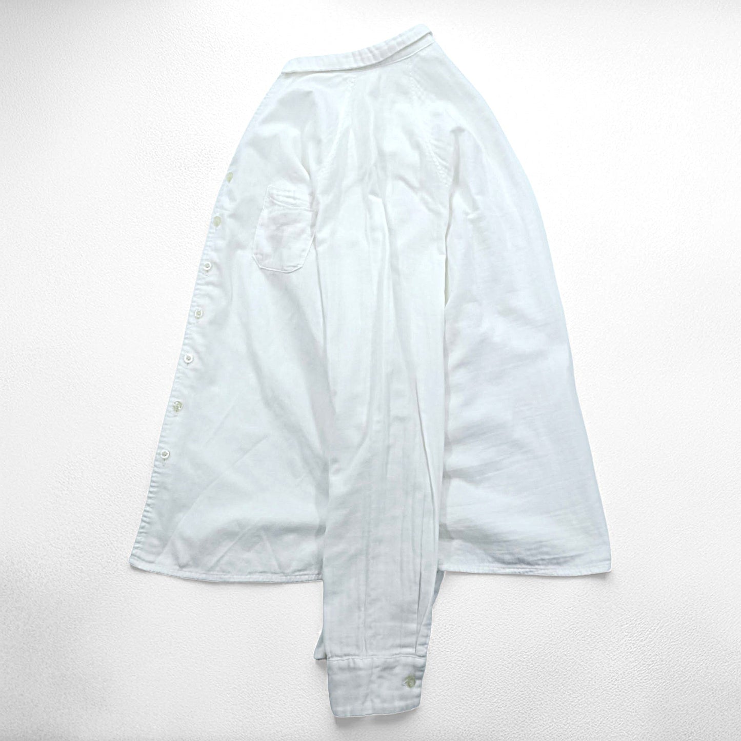 KAPITAL 日本製 ガーゼシャツ 長袖ラグランスリーブシャツ XL ホワイト コットン 胸ポケット