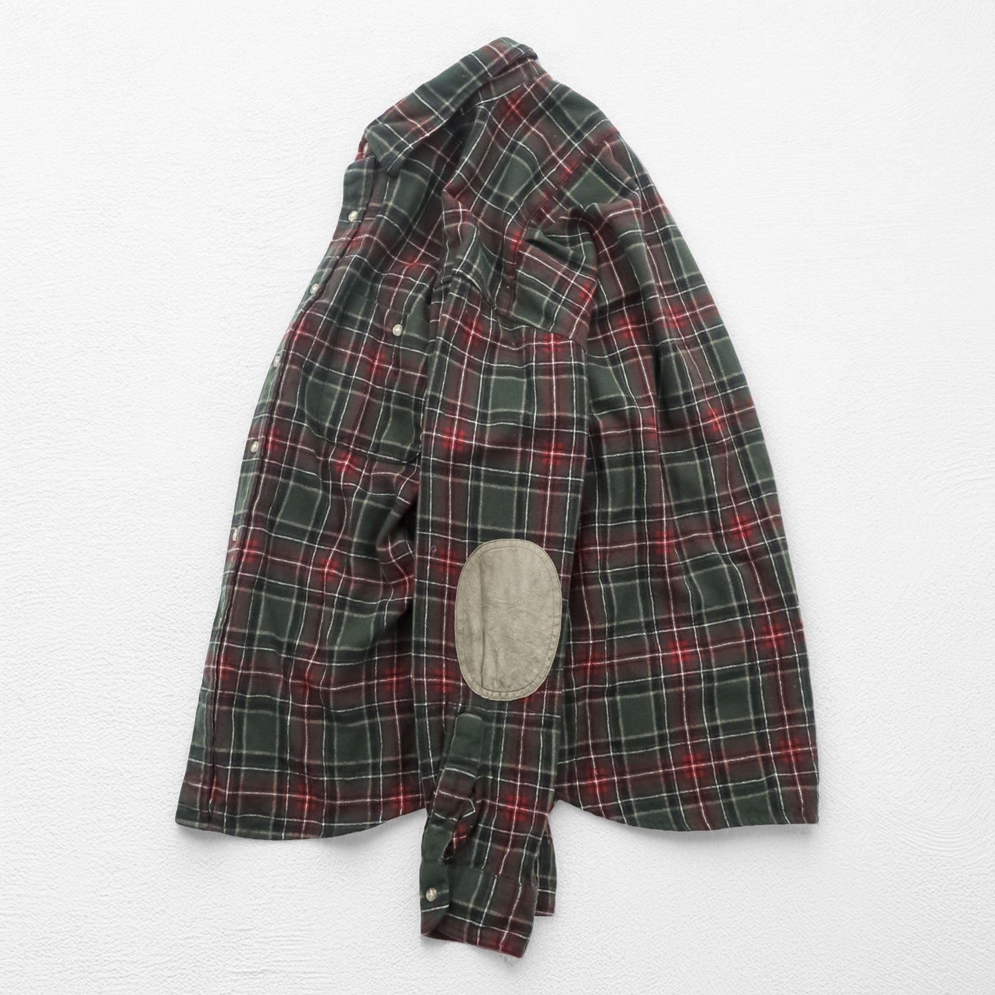 PENDLETON フランネルシャツ 長袖 ウールシャツ L チェック グリーン エルボーパッチ 胸ポケット VIRGIN WOOL