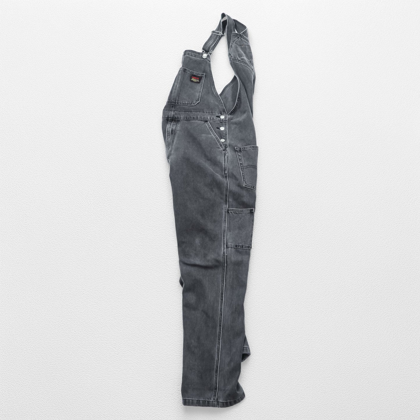Levi's ユーズド加工 ブラックデニム オーバーオール サロペット M グレー 79107-0006