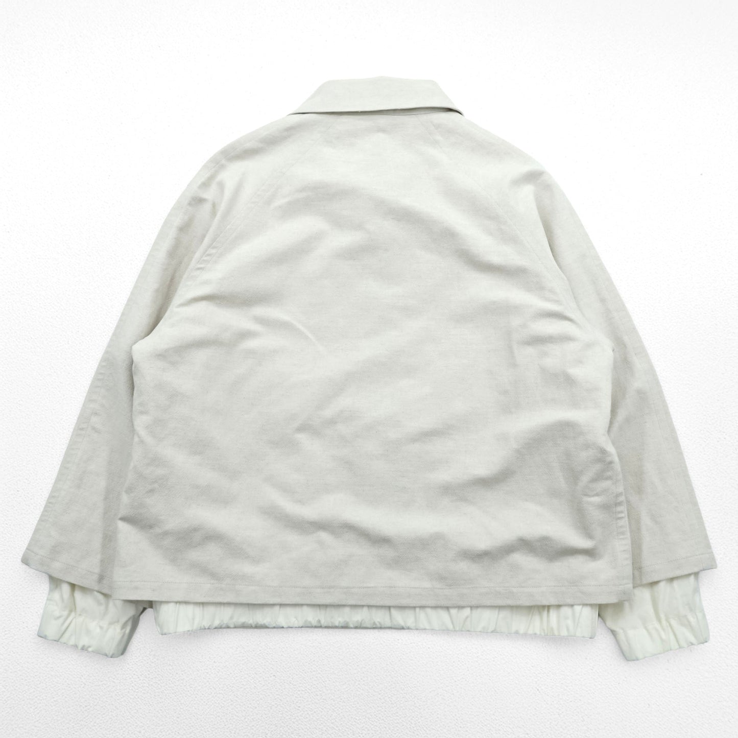URU TOKYO プルオーバーブルゾン レイヤードジャケット S ベージュ リネン 短丈 PULLOVER LAYERED BLOUSON 22SCL01 日本製