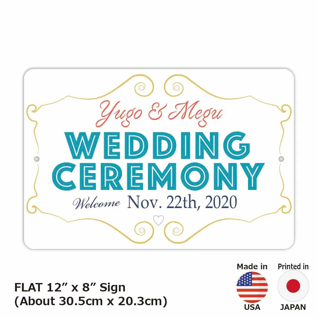 [Rectangular Sign] Wedding Welcome Board - Turquoise / Original American-Made Sign (Approx. 20x30cm)