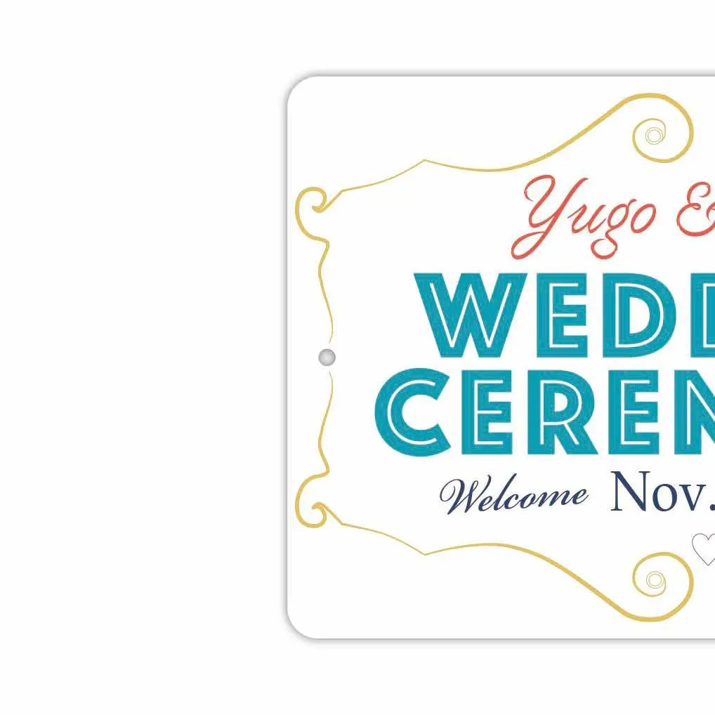 [Rectangular Sign] Wedding Welcome Board - Turquoise / Original American-Made Sign (Approx. 20x30cm)