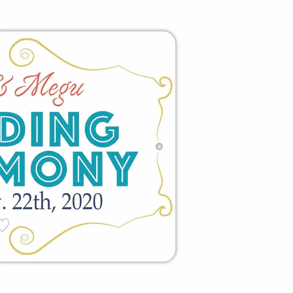 [Rectangular Sign] Wedding Welcome Board - Turquoise / Original American-Made Sign (Approx. 20x30cm)