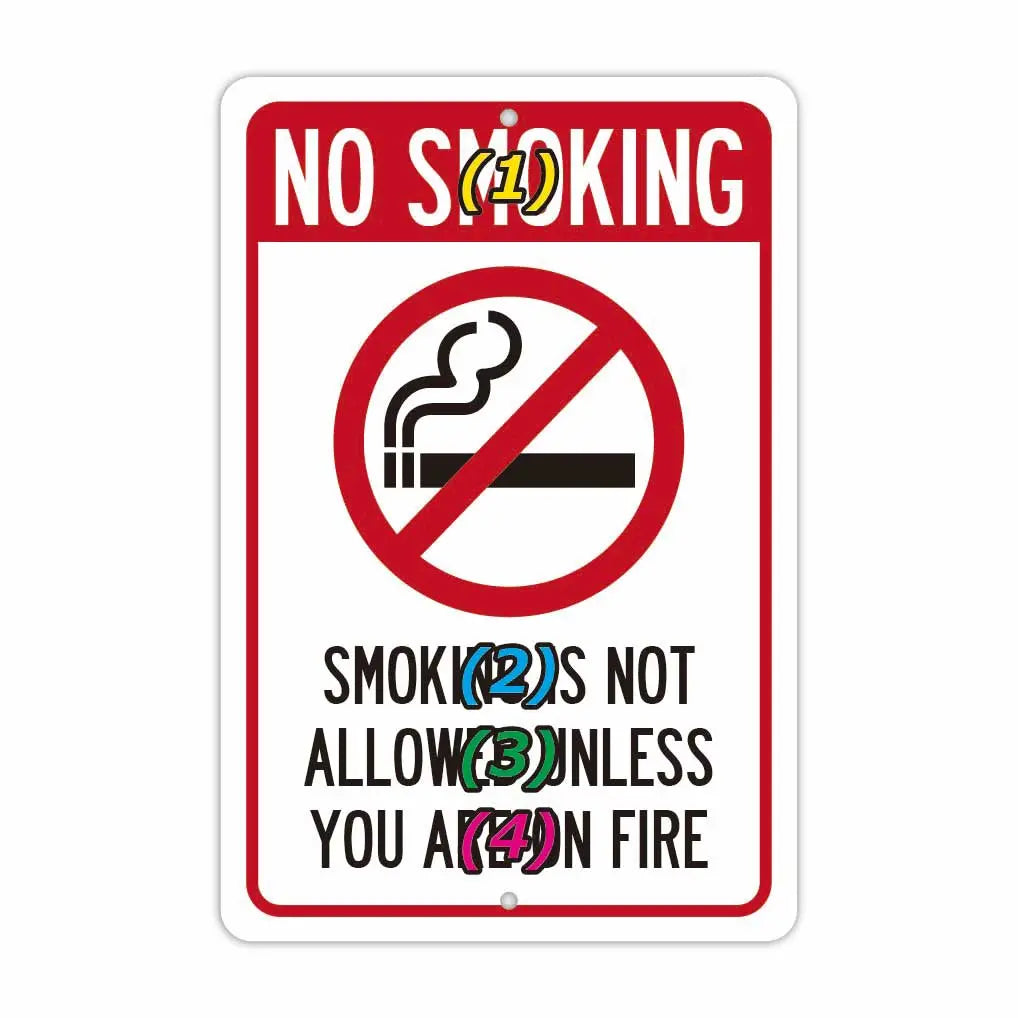 [Rectangular Sign] No Smoking / No Smoke Unless You Are Burning / Original American-Made Sign (Approx. 20x30cm)