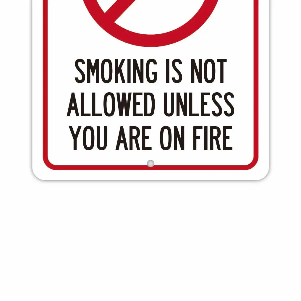 [Rectangular Sign] No Smoking / No Smoke Unless You Are Burning / Original American-Made Sign (Approx. 20x30cm)