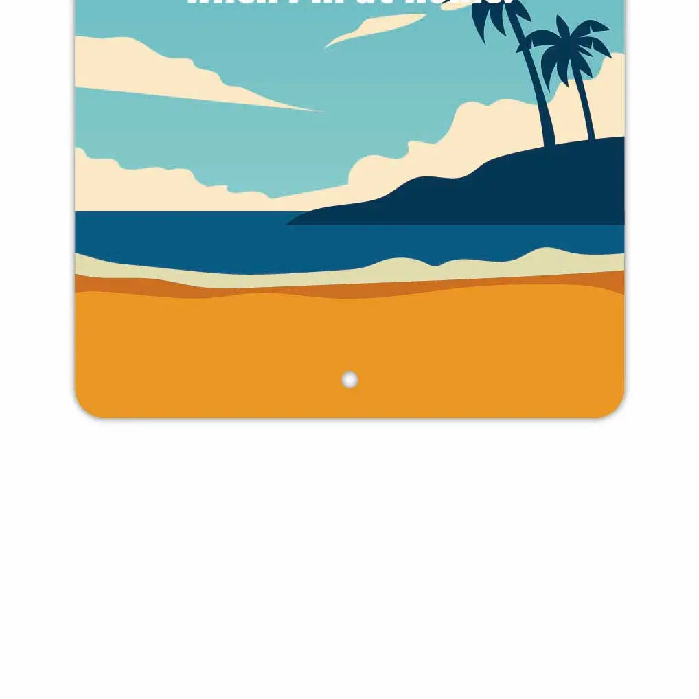 [Rectangular Sign] Palm Tree & Beach / Original American-Made Sign (Approx. 20x30cm)
