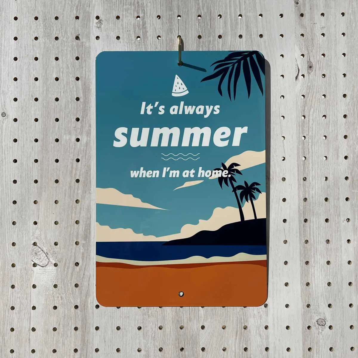 [Rectangular Sign] Palm Tree & Beach / Original American-Made Sign (Approx. 20x30cm)