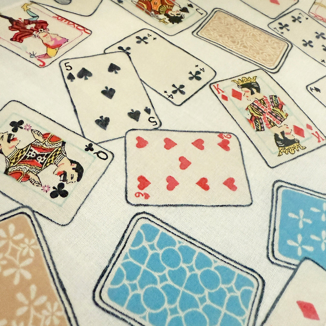 White Cotton Half-Collar, Playing Cards, Washable, Casual, Cute