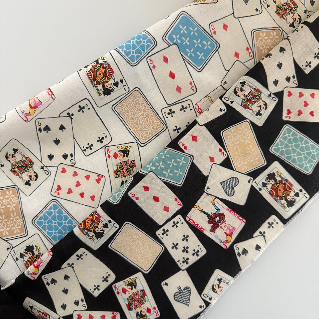 White Cotton Half-Collar, Playing Cards, Washable, Casual, Cute