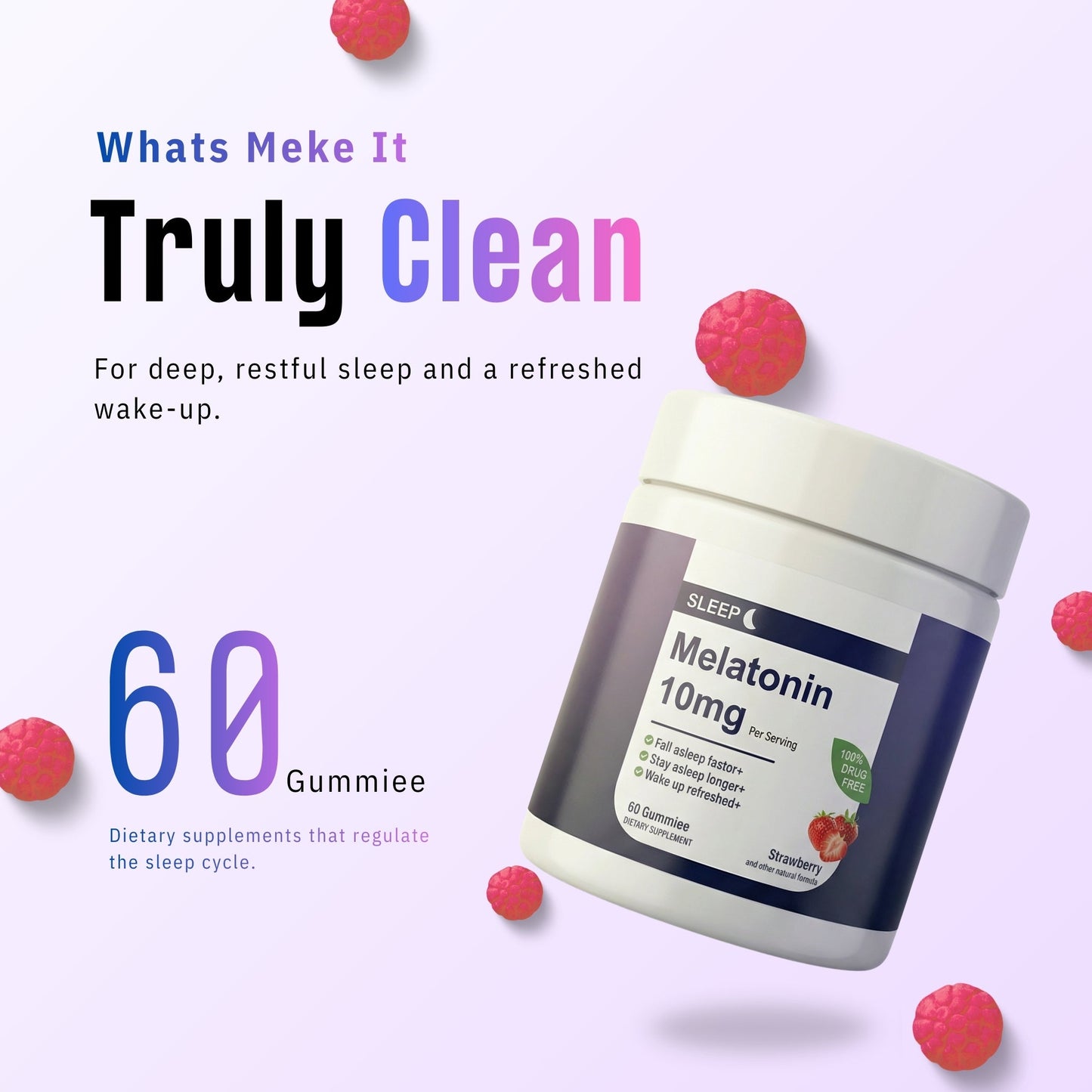 Melatonin Sleep Gummies - Precise-Dose Gummies for Falling Asleep Faster