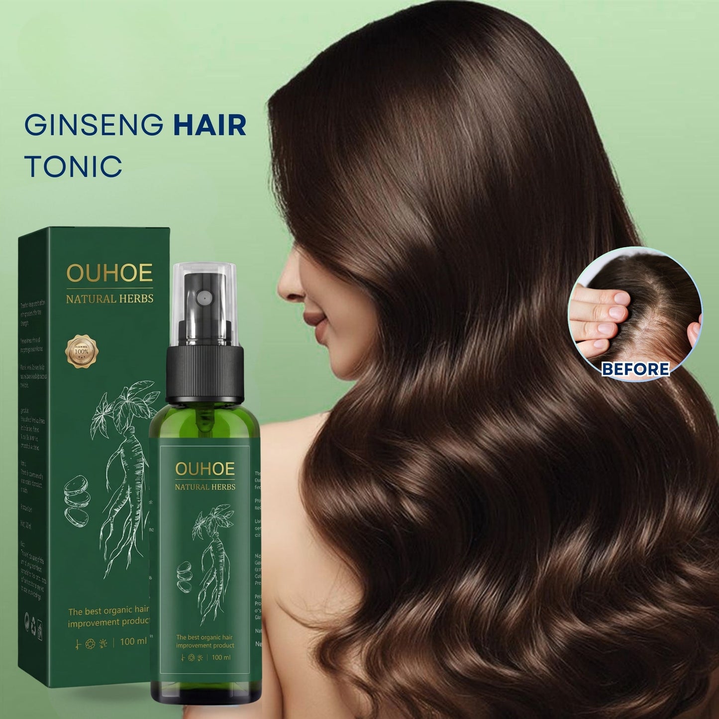 Ouhoe Ginseng Scalp-Care Oil | Biotin Scalp Conditioning | 100ml