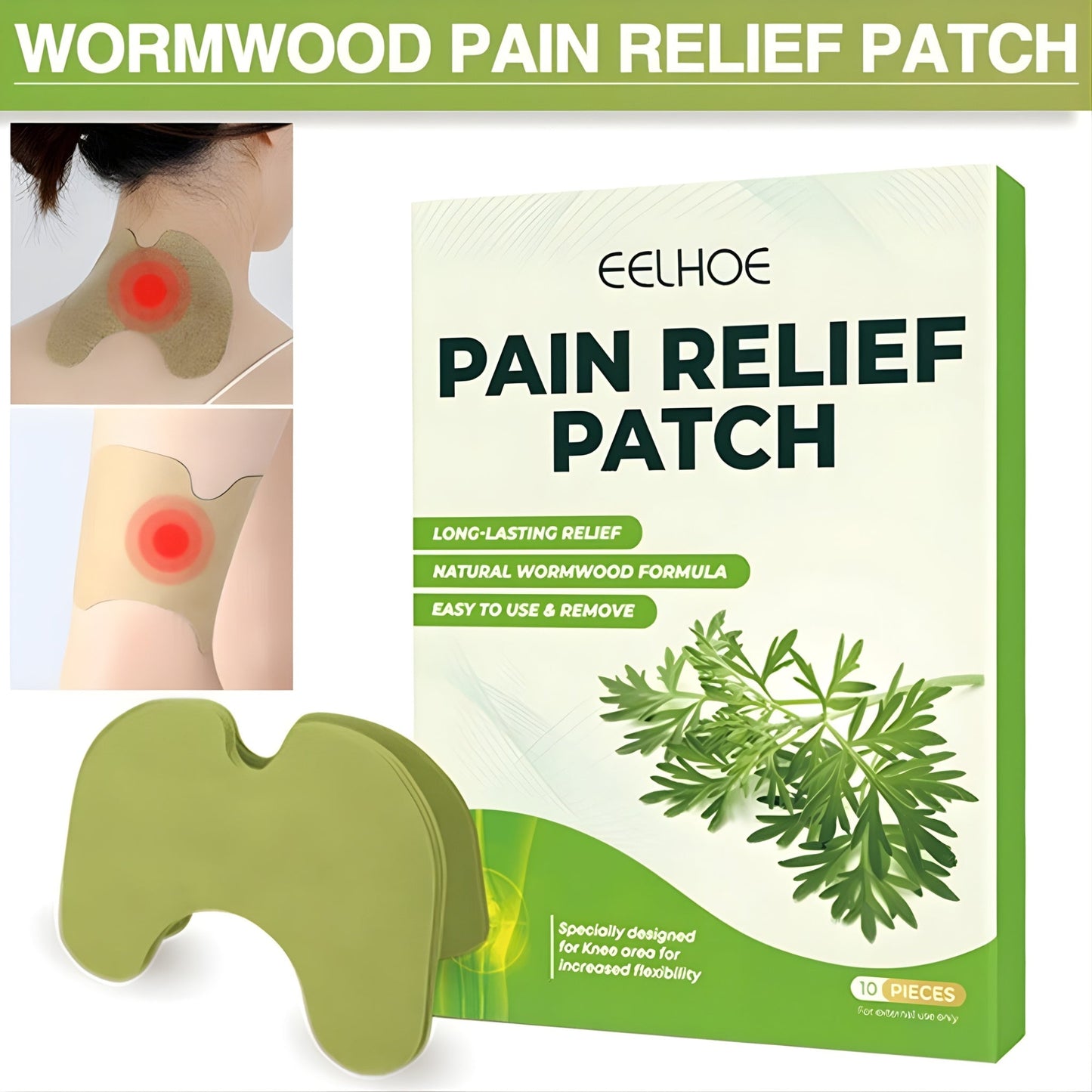 EELHOE Pain Relief Patch - Targeted Joint and Muscle Support (12 Patches Per Pack)