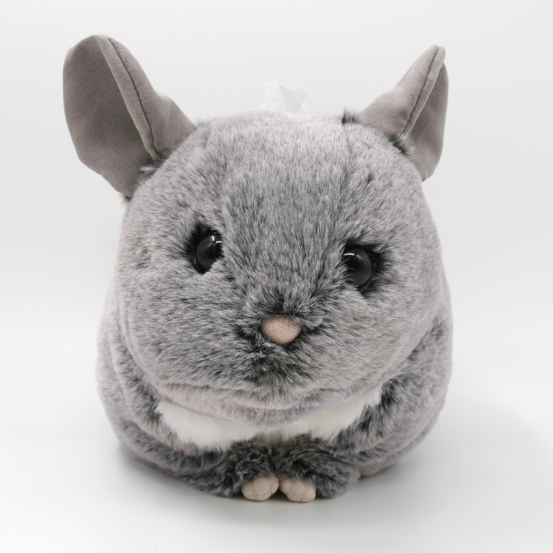 チンチラのふわもこティッシュケース（スタンダードグレー）＜予約販売＞【Nucleotide Nona】