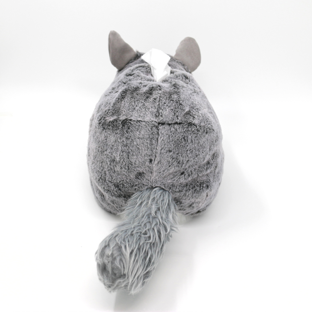 チンチラのふわもこティッシュケース（スタンダードグレー）＜予約販売＞【Nucleotide Nona】