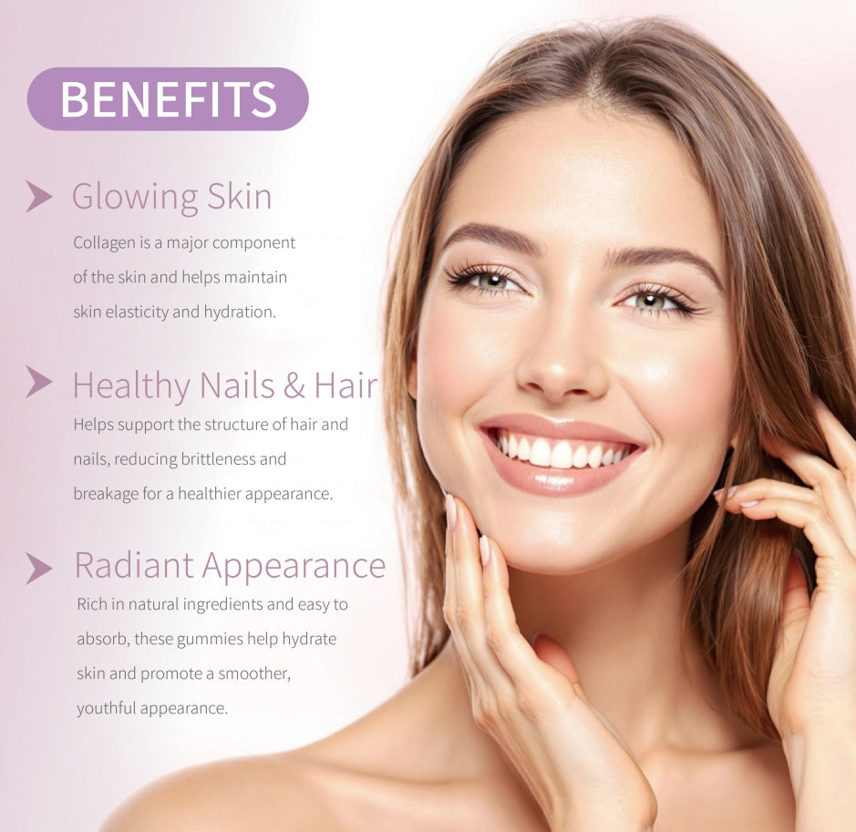 Glutathione Collagen Gummies - Cherry Flavor | Dual-Action Skin Radiance & Elasticity Support