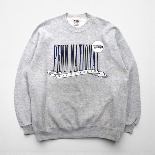 90s USA Vintage Sweatshirt College House カレッジ プリント スウェット トレーナー XL グレー 90年代 USA製