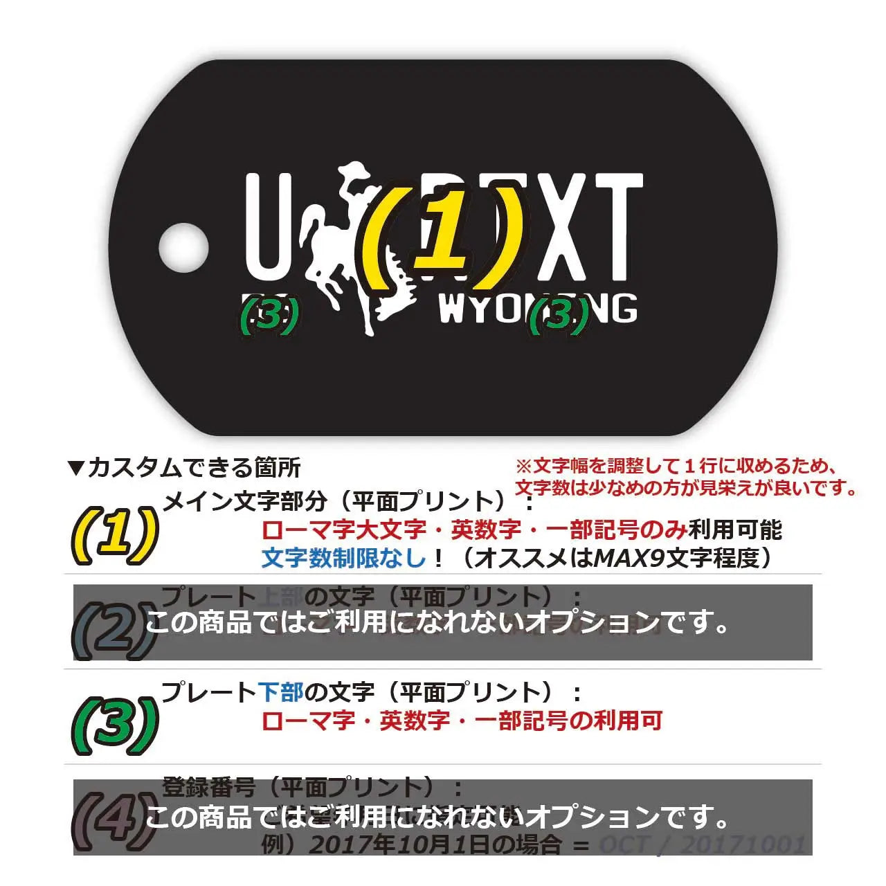 [Dog Tag] Wyoming 56/Original American License Plate-Shaped Personalized Keychain