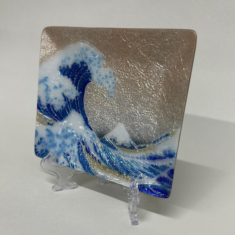 【七宝焼き】創作七宝 124-11 「飾皿43 沖浪」