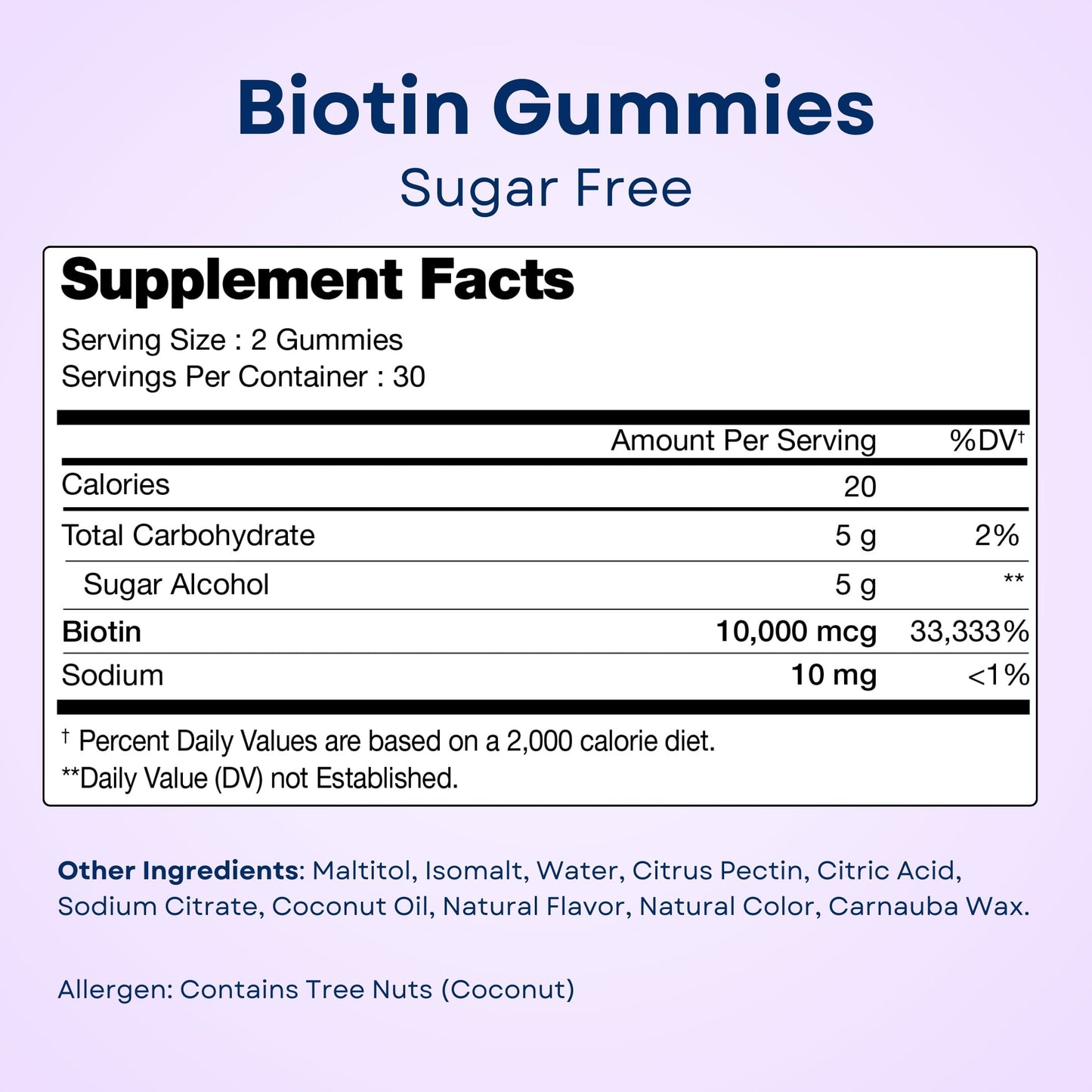 Biotin Hair & Nail Gummies | 5000mcg + Vitamins | 60ct