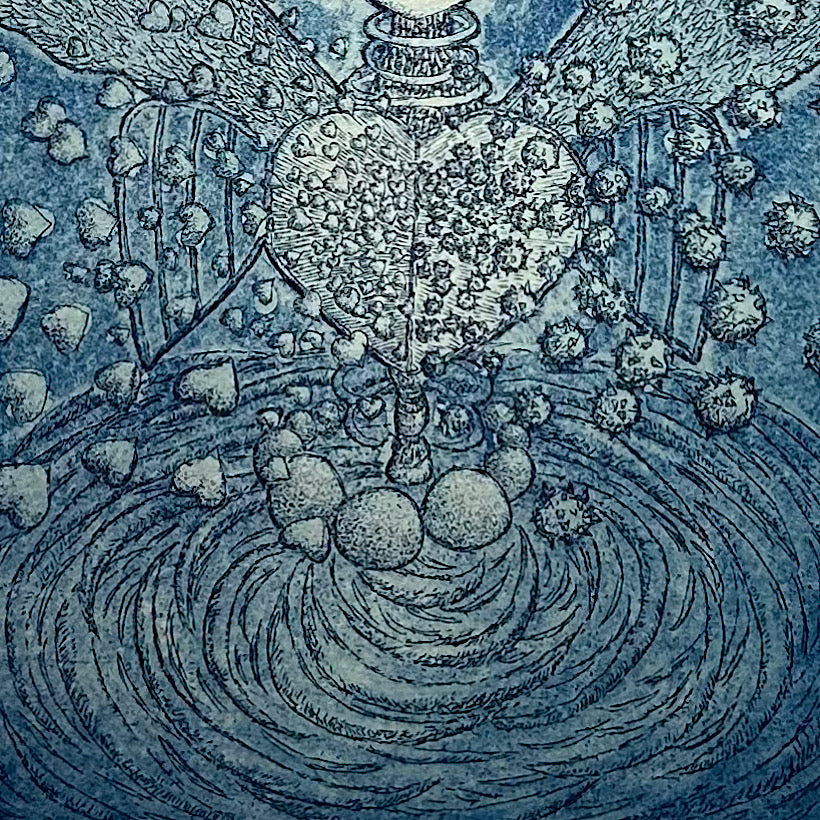 【オリジナル銅版画】前田 勝弘（Katsuhiro MAEDA）「キモチのヒダリとミギはヒタイショウ（ed. 4/10）」