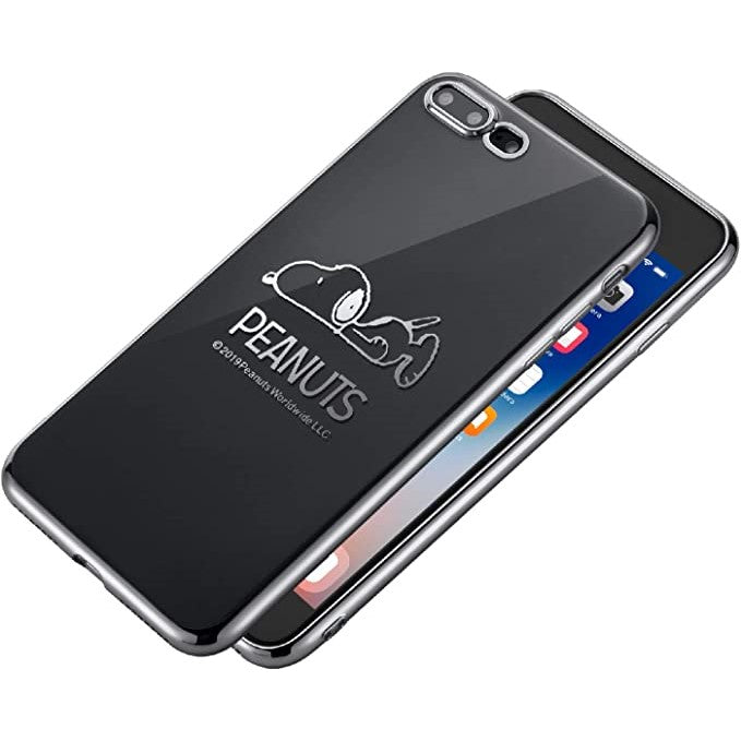 [スヌーピー/SNOOPY]iPhone(アイフォン)用 TPU素材クリアケース (シルバー)